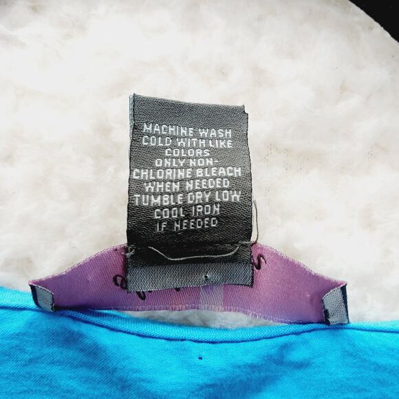 Blouse Size 3X Blue Lace Insert Cruise Going-Out Top Resortwear Vacation Whimsy - Picture 15 of 15